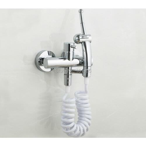 L16892 Two Model Size Wall Mounted Chrome Finish Brass Bidet Shower with More Different Brass Shattaf