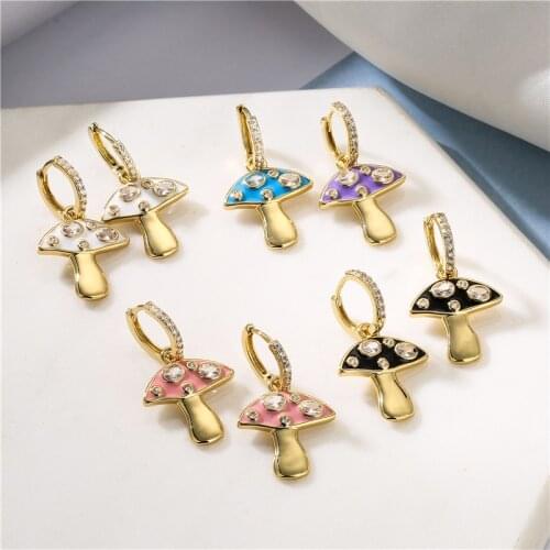 HECHENG,1 Pair,Colorful Mushroom Earrings,Cute Jewelry For Women Girls ,Summer Fashion Jewelry Accessories,Wholesale
