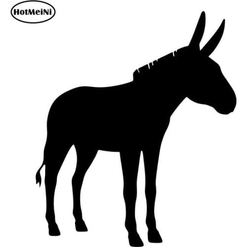 HotMeiNi Cartoon Interesting Donkey Vinyl Decal Car Sticker Car-styling For Window Bumper Laptop Black Silver 11*13cm