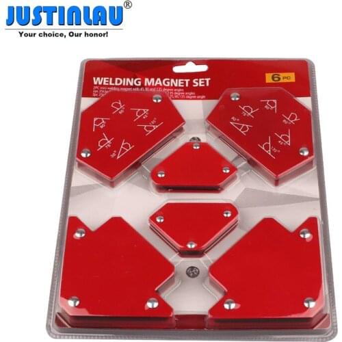 JUSTINLAU 6 Pcs/set 25LBS Triangle Welding Positioner Magnetic Fixed Angle Soldering Locator Tools Without Switch Welding
