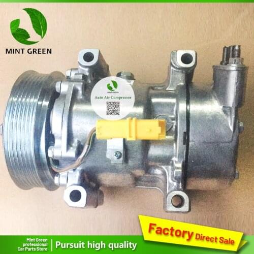 For PEUGEOT 206 307 PARTNER Sanden SD6V12 AC Compressor 646273880 9639078180 9646273380 9655191580 9655191680 9684480480