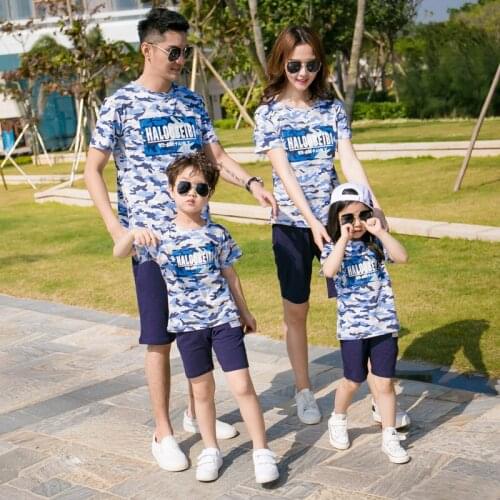 The new family and children couples a family of four family holiday school group activities military training camouflage suit