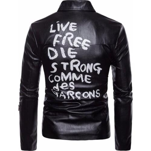 Autumn Leather Jacket Men Coats Print Letter Designer Motorcycle Leather Jacket Slim Fit Mens Biker Coats Jacket Streetwear Male