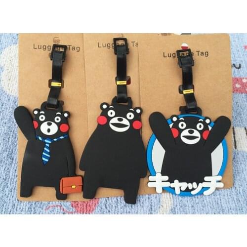 LISM Kumamon Anime Travel Accessories Luggage Tag Suitcase ID Address Portable Tags Holder Baggage Labels New