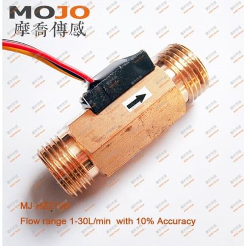MJ-HZ21WI(60mm) DN15 diameter G1/2" Water Flow Hall Sensor Switch Flow Meter 1-30L/min For Industrial Control 5pcs/lot