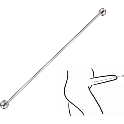 Male stainless steel metal urethral double beads penis plug dilator insert sex toy for man