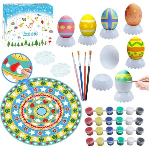 45PCS Easter Egg Painting Arts Crafts Kit for Kids Over 4+ Years