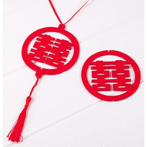 Non Woven Hanging Banner 3 Meters/118.1inches 3D Circular Chinese Wedding Double Home Door Hanging Decoration