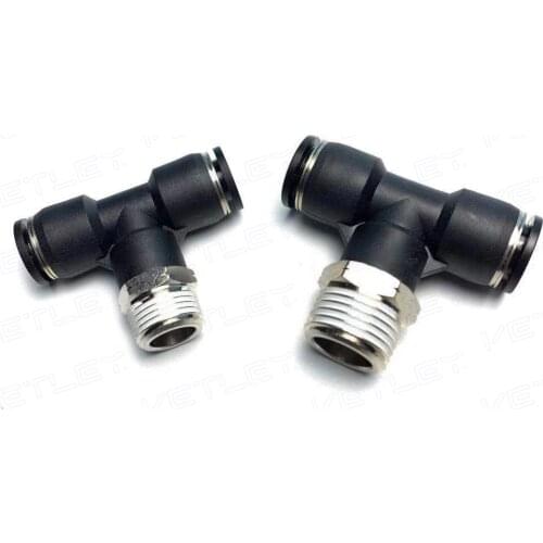 NPT Male Tee air fittings PT 1/4-NPT1/8,PT3/8-NPT1/4,PT1/2-NPT3/8 inch tube push-in fittings high quality pneumatic fittings