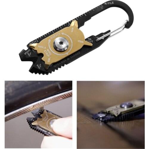 Outdoor Camping Emergency Survival 20 in 1 Stainless Steel Wrench Screwdriver EDC Portable Multifunctional Key Chain Pocket Tool