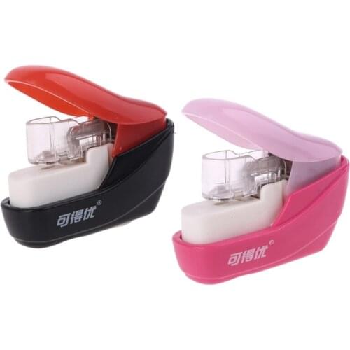 Papeleria Mini Cute Paper Stapling Machine Stationery No Staples Nail Free Stapler Stapleless Staplers