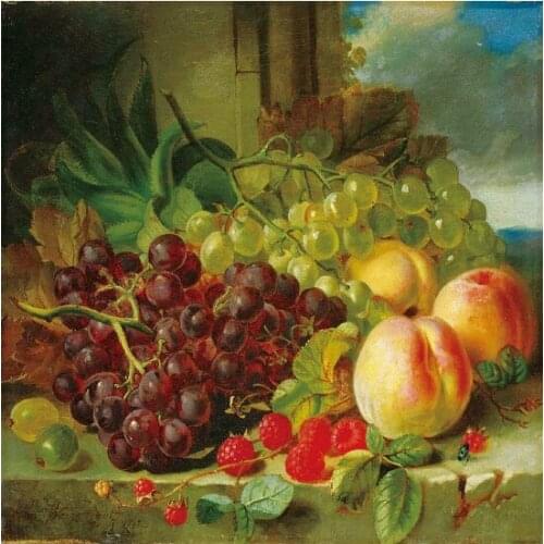 Peach,grape. mulberry fruit Arts Handmade Needlework Embroidery DIY Aida Cross Stitch Kit Crafts 14CT Unprinted Home decoration