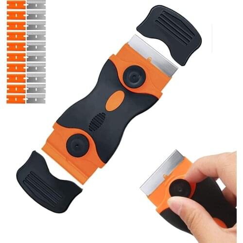 Plastic Spatula, Window Glass Decal Remover, 10 Piece Metal Spatula Replacement Removal Label Residual Sticker (Orange)