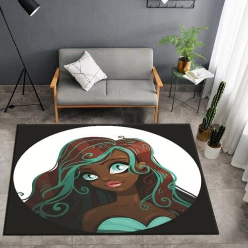 Christmas Gift Floor Mat African Women Anti-slip Kitchen Dining Room Soft Bedroom Carpet Rug Rock Girls Print Area Rugs Doormat