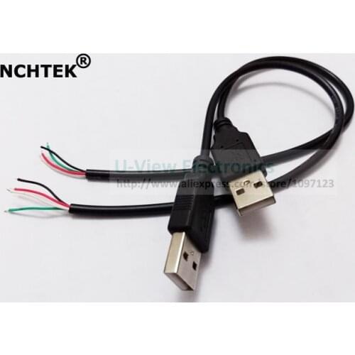 NCHTEK USB 2.0 A Male Jack 4 Wire/4Pin Power Cable Connector DIY ,USB Male Lead Cord About 30CM/Free DHL Shipping/300PCS