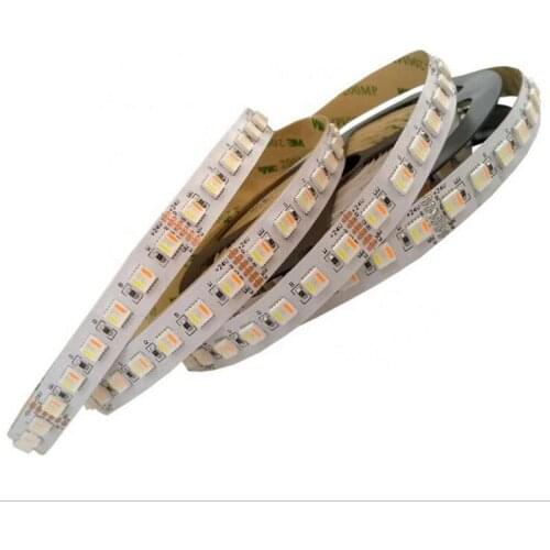 10M 2X5M DC24V 36W 12MM FPBC RGB+CCT 96leds/m 5 In 1 Chip 5050 SMD LED Strip Light CW+RGB+WW Temperature Adjustable Strip