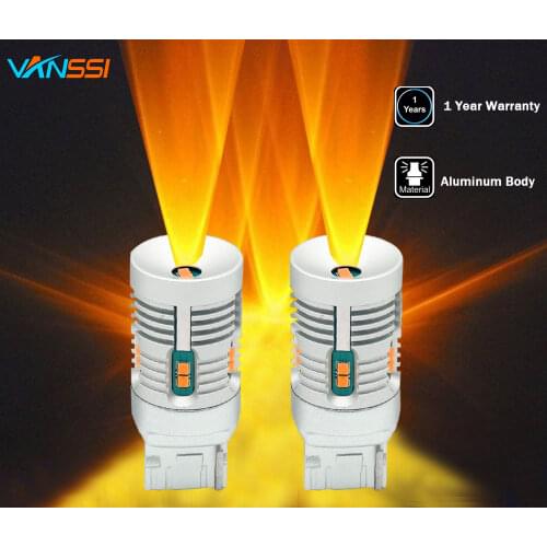 T20 7440 W21W 7440A WY21W LED Built in Resistor Anti Hyper flashing LED Bulb Turn Signal Light Amber Orange Color Error Free