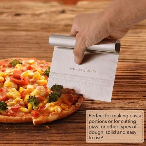 Pizza Dough Scraper Cutter Stainless Steel Dough Scraper Cutter Baking Pastry Spatulas Kitchen Accessories Cake Cutting Tools