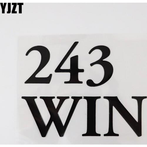 YJZT 15.1CM×10.8CM Personality 243 WIN Ammo Number Vinyl Car Sticker Decal Black/Silver 13D-0646