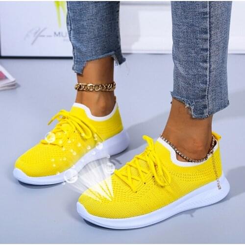 2021 Women Summer Mesh Sneaker Woman Casual Breathable Footwear Female Platform Lace Up Flat Ladies Big Size Sport Shoe