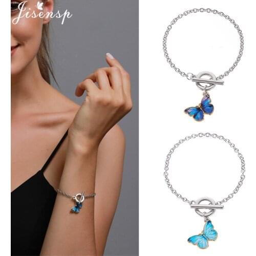 2020 Kpop Harajuku Butterfly Charm Bracelets for Women Aesthetic Butterfly Wedding Bracelet Bangles Egirl Bff Lovers Jewelry