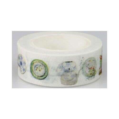 1.5cm Plate kettle Adhesive Tape for Scrapbooking DIY Craft Sticky Deco Masking Japanese Paper Washi Tape