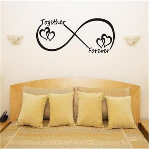 1 PC Carved Wall Sticker LOVE Valentines Day Black English Together Forever Stickers for Bedroom Art Home Decor Wedding 19*57CM