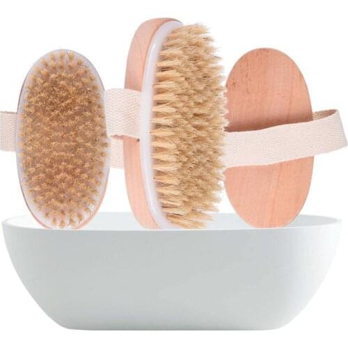 10pcs/lot Dry Skin Body Brush Soft Natural Bristle Shower Brushes Wooden Bath Shower Bristle Brush SPA Body Brushes
