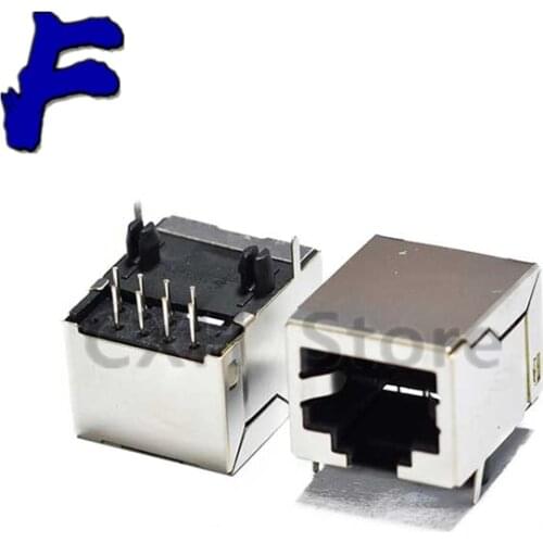 10Pcs RJ45 Socket 8 Pin Cable Interface Shielded Crystal Head Light Copper Shell Connector Female 8P8C