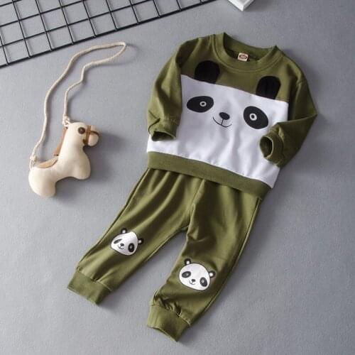 Toddler Girl Clothes 2pcs Sets Cotton Long Sleeve Cute Cartoon Bear Sweater Tops+trousers Baby Clothes Set Baby Boy Clothes 1-7Y