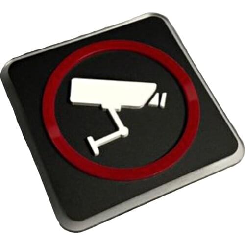 2Pieces/Lot 10x10cm Acrylic Built-in Monitoring Warning Signs Plexiglass Monitor Area Sign
