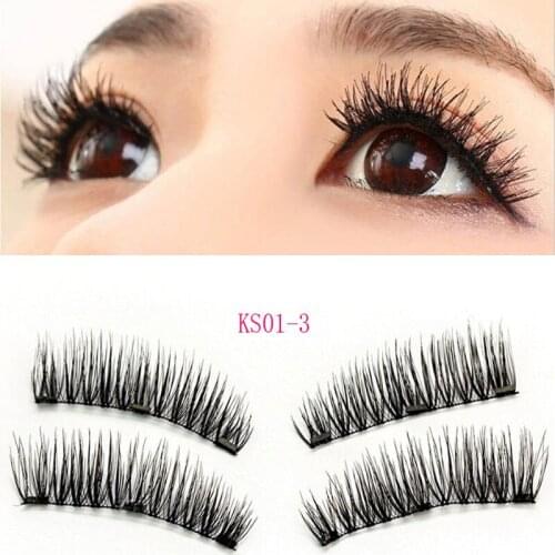 4pcs/1pair Magnetic Fake False Eyelashes Natural 3D Reusable False Magnet Eyelashes Extension Eye Beauty Makeup tools dropship