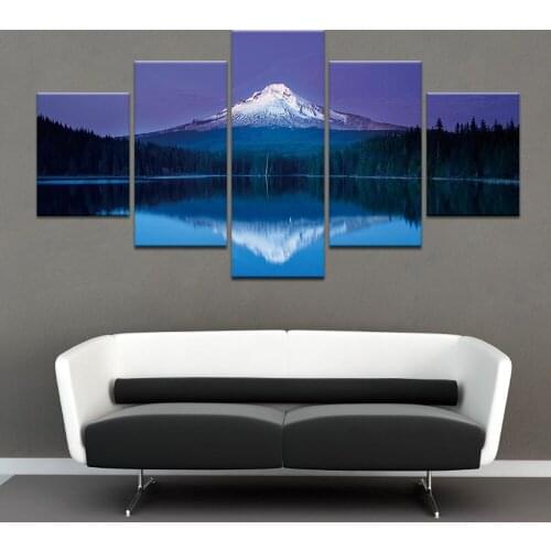 5 Piece Canvas Paintings Framework HD Prints Matterhorn With Reflection In Stelli Lake Poster Home Decor Art