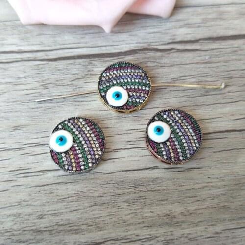 5 Pieces Micro Pave CZ Round Metal Beads Connector For Fashion Jewelry Making Bracelets Spacer Beads Jewelry Finding C223