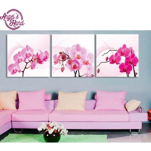 5D Diamond Cross Stitch Resin Full Square Diamond Sets, Full Decorative Diy Diamond Painting orchid Diamond Embroidery Flower