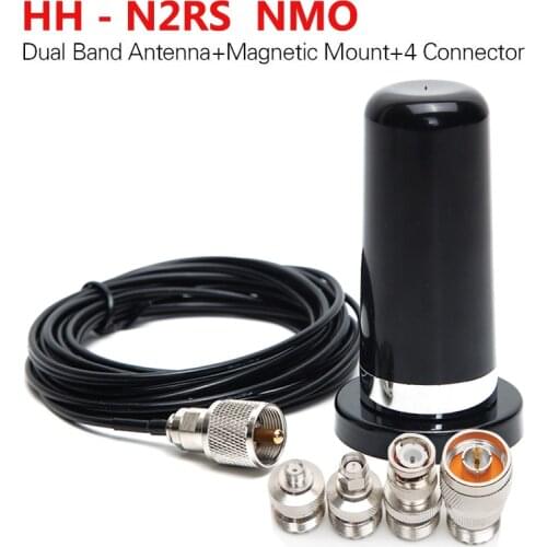 Abbree NMO HH-N2RS VHF UHF Antenna With Mount Adapter for Baofeng UV-5R BF-888S UV-82 UV-9R Plus Yaesu Walkie Talkie Radio