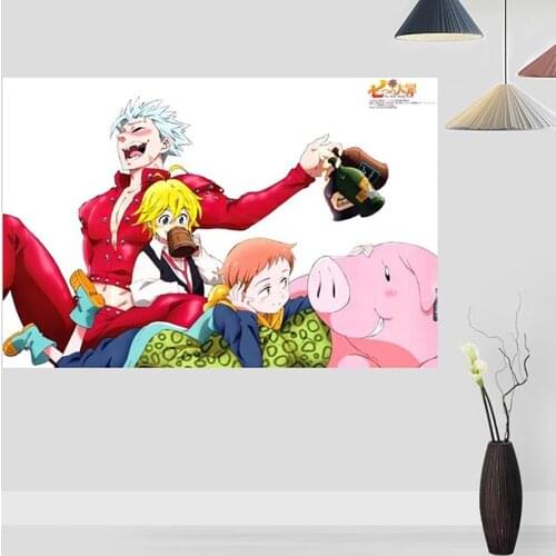 Embroidery 5D Diamond Cross Stitch Anime Seven Deadly Sins Painting Home Decoration Full Square Drill Picture Handmade Wall Art