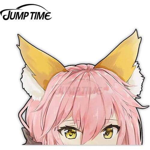JumpTime 13 x 12.5cm Tamamo No Mae Fate Grand Order Peeker Big Head Car Stickers and Decals Trunk Laptop Scratch-Proof Graphics