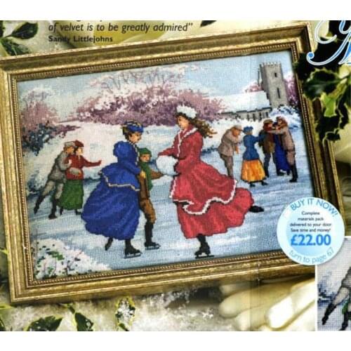 Free delivery Top Quality Lovely Counted Cross Stitch Kit Memories on Ice Skate Skating Winter Snow