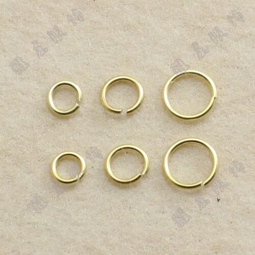 Pure 925 silver jewelry accessories 24k gold jump rings diy open split ring 4mm 5mm 6mm dia fashion findings diy bracelets 20pcs