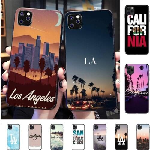 YNDFCNB Travel Los Angeles California Phone Case for iPhone 8 7 6 6S Plus X 5S SE 2020 XR 11 12 mini pro XS MAX