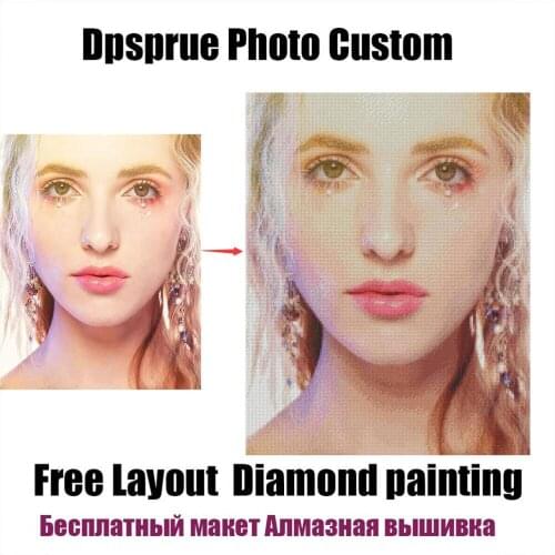 Dpsprue Photo Custom Diamond Painting 5D DIY Picture of Rhinestones Diamond Embroidery 3D Cross Stitch Home Wedding Decoration