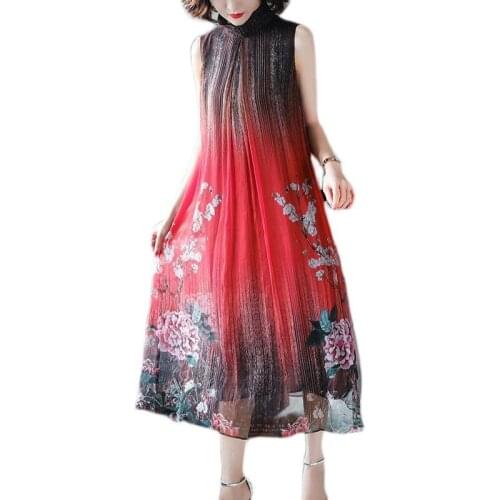 Elegant Pastel Retro Vestidos Trendy Boho Sexy Vacation Robe Silk Summer Long Slim Plus Size Dress Women Floral Print Clothes