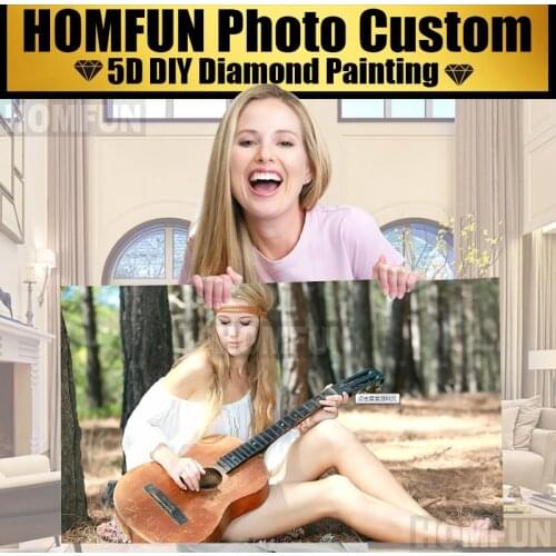 HOMFUN Photos Custom Make Your Own Diamond Painting Custom Full Drill Daimond 5d DIY Painting embroidery Cross Stitch Pasted