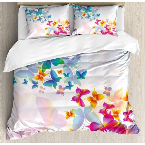 2/3/4pcs Bedding Set Butterfly Colorful Duvet Cover Set Warm and Comfortable Bed Sheet Bedroom Comforter Set