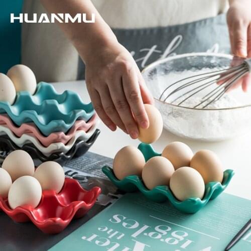 Creative Kitchen Supplies Egg Trays Egg Racks Household Ceramic Tableware Plate For Home Dormitory Restaurant Coffee Shop Hotel