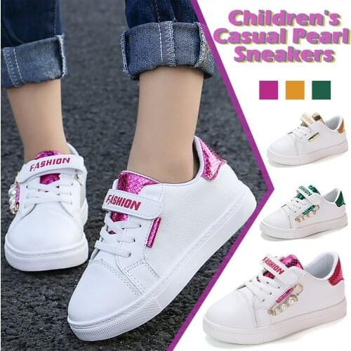 Children Sneakers Girls Princess Boys Sports Running Shoes Casual Breathable Kids White Shoes Pearl Soft Sneaker Tenis Infantil