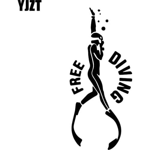 YJZT 17CM*7.5CM Free Diving Adventure Car Decoration Pattern Decals Vinyl Car Stickers Black/Silver C30-0560