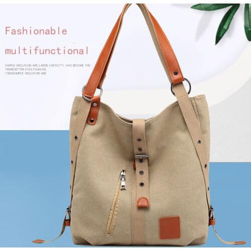 New Fashion Canvas Bag Multi Functional Shoulder Bag Creative Outdoor Travel Bag Simple Large Capacity Messenger Bag