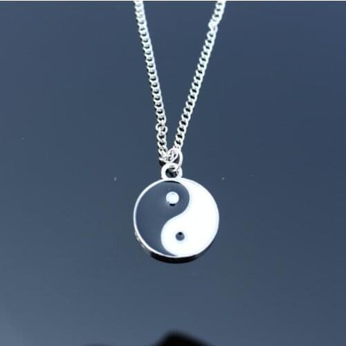 2020 New Personality Different Elements Ying And Yang Style Metal Unisex Necklace Statement Night Bar Men Women Short Necklaces